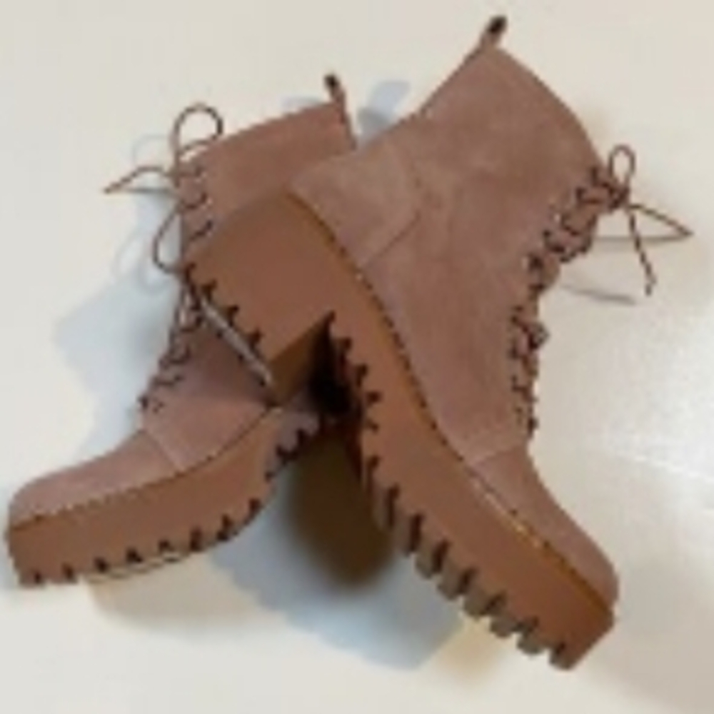 Vince Camuto Lace/Zip-Up Boots in Taupe